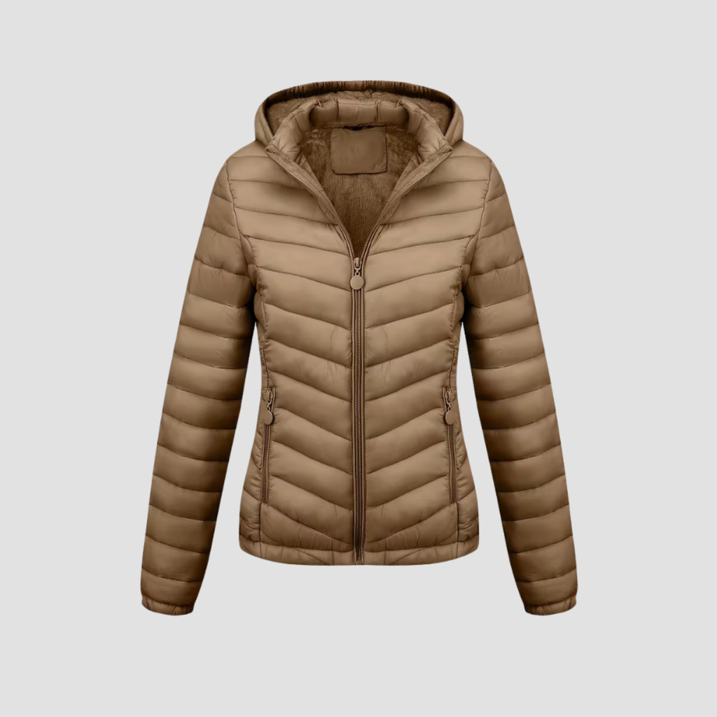 Women’s Lightweight Winter Jacket | Warm Modern Fit, Hooded Quilted Coat