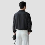Men’s Open Collar Shirt | Modern Relaxed Fit, Fluid Drape Casual Style