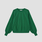 Cable Knit Relaxed Fit Sweater | Cozy Modern Everyday Crewneck Style