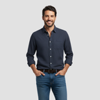 Men’s Brushed Cotton Shirt | Timeless Comfort, Button-Down Style