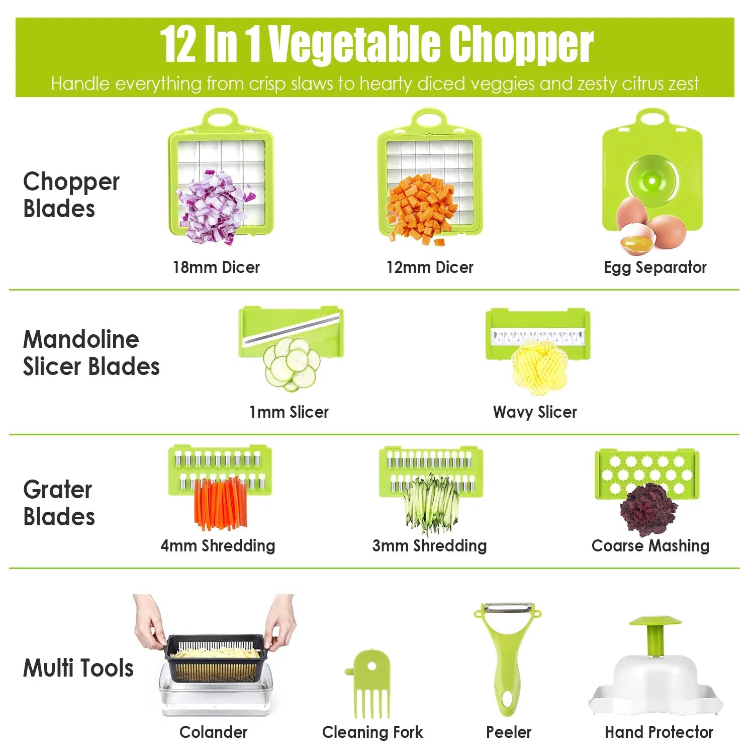 12-in-1 Vegetable Chopper Pro — Slicer, Dicer, Grater & Peeler Set 7