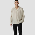 Men’s Open Collar Shirt | Modern Relaxed Fit, Fluid Drape Casual Style