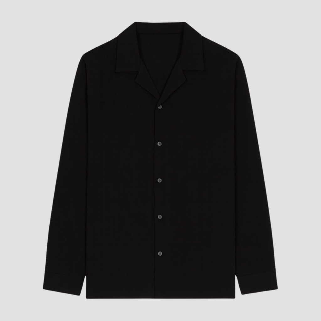 Men’s Open Collar Shirt | Modern Relaxed Fit, Fluid Drape Casual Style