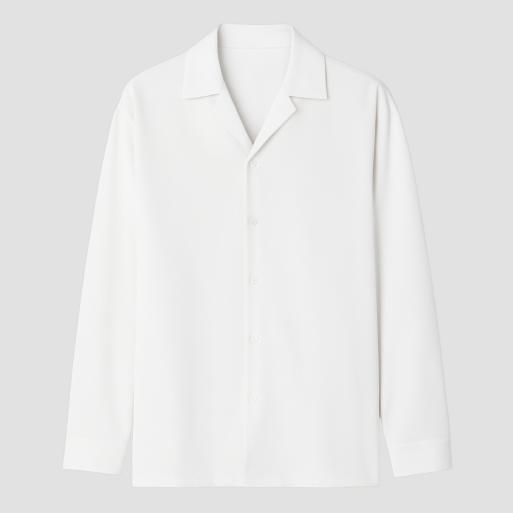 Men’s Open Collar Shirt | Modern Relaxed Fit, Fluid Drape Casual Style