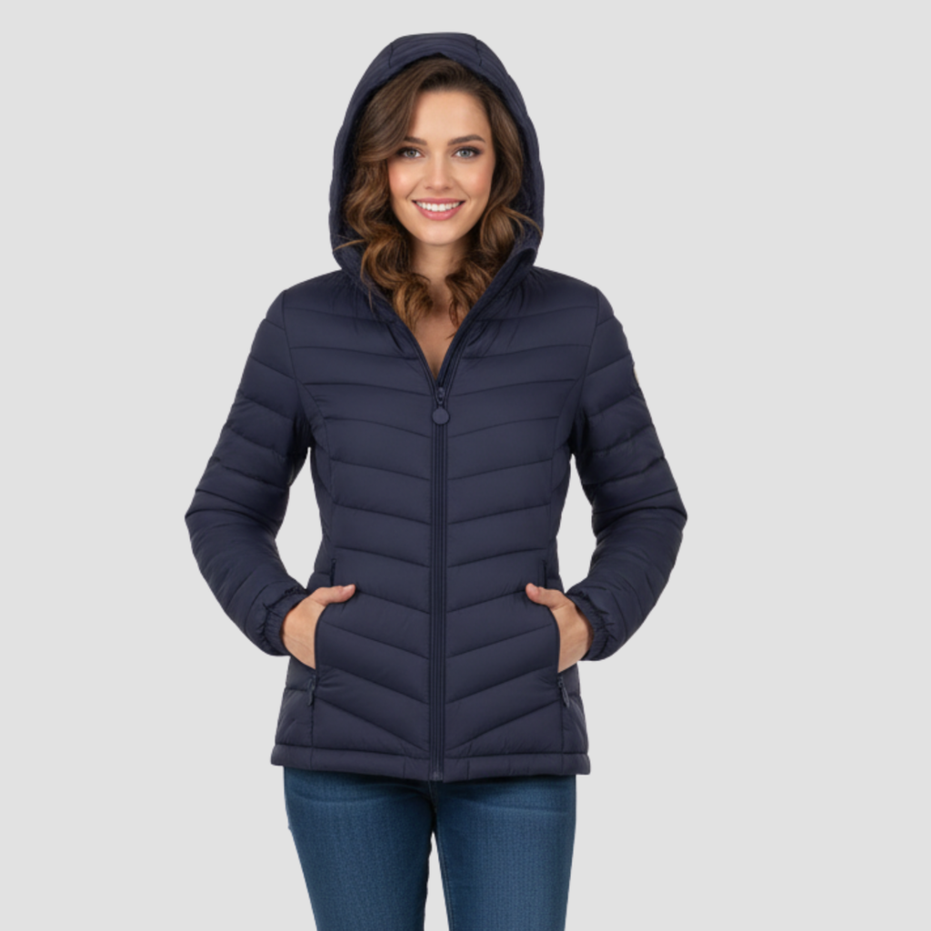 Women’s Lightweight Winter Jacket | Warm Modern Fit, Hooded Quilted Coat