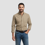 Men’s Brushed Cotton Shirt | Timeless Comfort, Button-Down Style