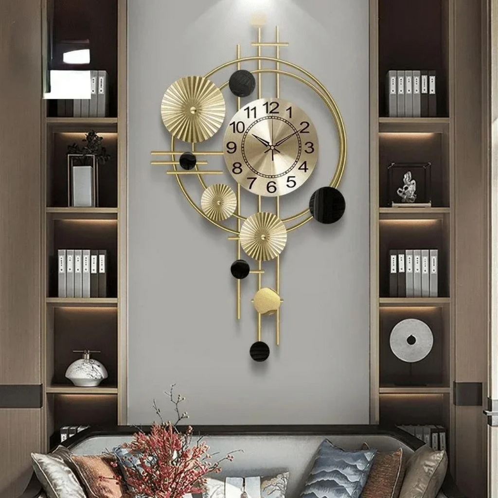 Large Decorative Wall Clock – Modern Metal Design with Silent Movement