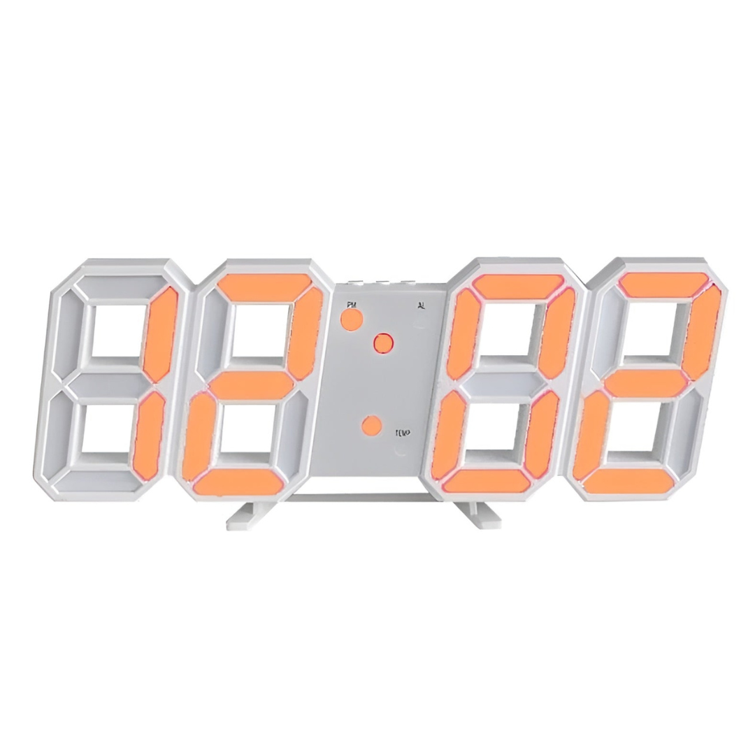 3D LED Digital Wall Clock – Large Display with Adjustable Brightness