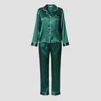 LUMIERA | WOMEN’S SATIN LONG PAJAMA SET – SOFT ELEGANT SLEEPWEAR