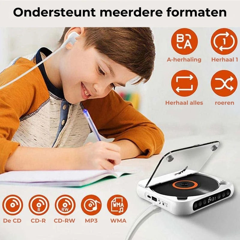 Portable CD Player – Bluetooth 5.3 with Rechargeable Battery