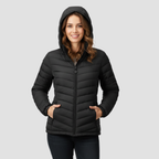 Women’s Lightweight Winter Jacket | Warm Modern Fit, Hooded Quilted Coat