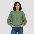 Cable Knit Relaxed Fit Sweater | Cozy Modern Everyday Crewneck Style
