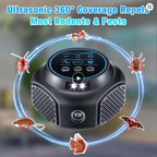 Pest Repeller Ultrasonic – 360° Indoor Unit with LED Strobe Modes