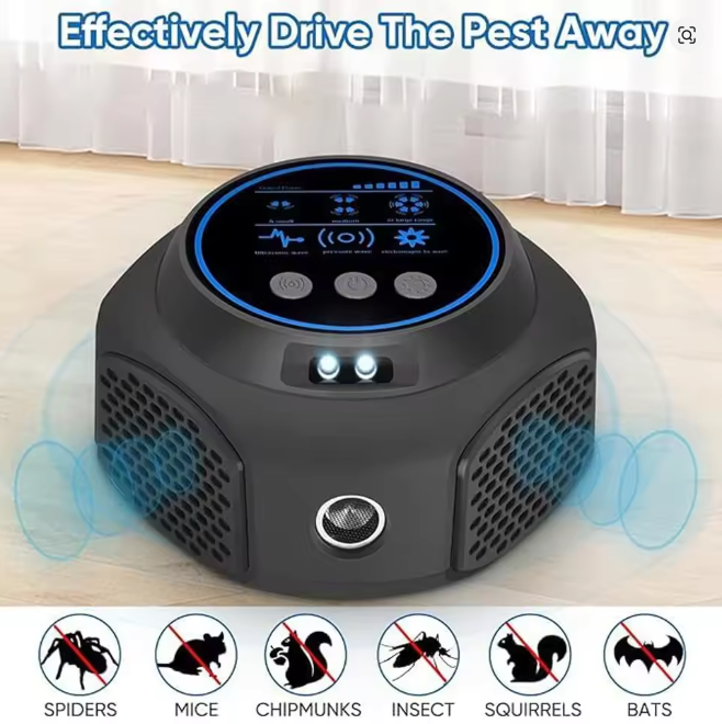 Pest Repeller Ultrasonic – 360° Indoor Unit with LED Strobe Modes