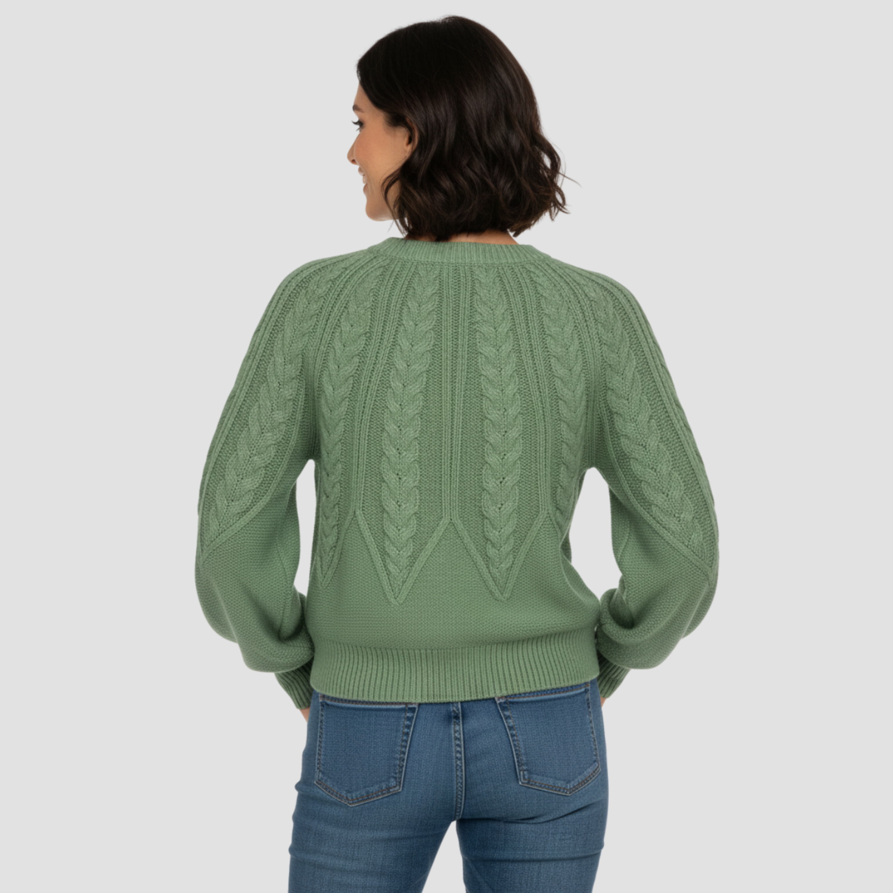 Cable Knit Relaxed Fit Sweater | Cozy Modern Everyday Crewneck Style