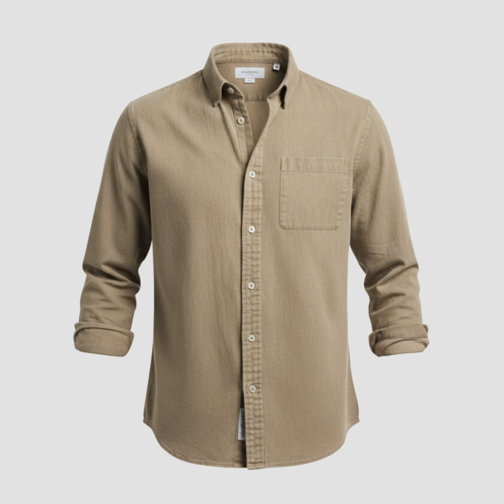 Men’s Brushed Cotton Shirt | Timeless Comfort, Button-Down Style