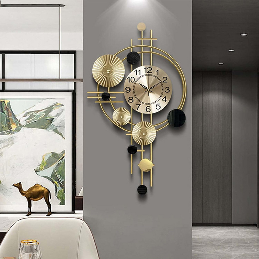 Large Decorative Wall Clock – Modern Metal Design with Silent Movement