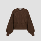 Cable Knit Relaxed Fit Sweater | Cozy Modern Everyday Crewneck Style