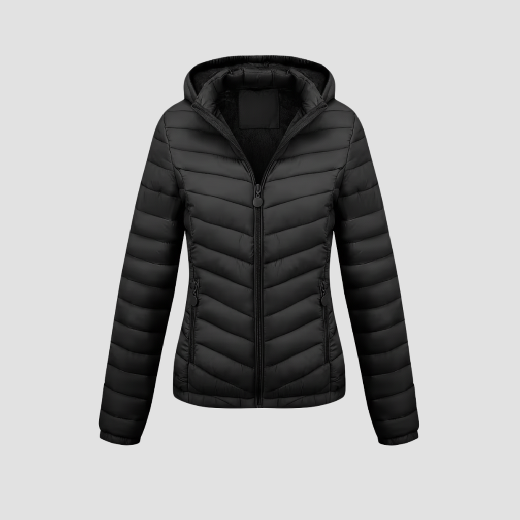 Women’s Lightweight Winter Jacket | Warm Modern Fit, Hooded Quilted Coat