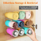 3-Tier Stackable Bottle Organizer | Clear Plastic Storage Rack for Fridge, Cabinet & Pantry 3