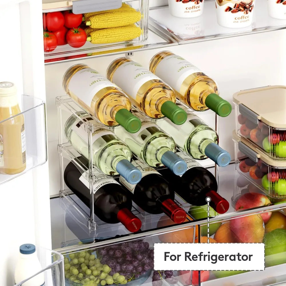 3-Tier Stackable Bottle Organizer | Clear Plastic Storage Rack for Fridge, Cabinet & Pantry 5