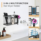 3-in-1 Wall-Mounted Hair Tool Organizer | Hair Dryer, Flat Iron & Curling Iron Holder 2