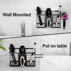 3-in-1 Wall-Mounted Hair Tool Organizer | Hair Dryer, Flat Iron & Curling Iron Holder 3