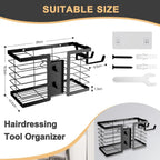 3-in-1 Wall-Mounted Hair Tool Organizer | Hair Dryer, Flat Iron & Curling Iron Holder 5