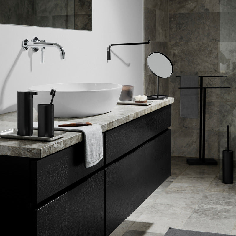Toilet Brush Metal – Titanium-Coated Finish with Non-Slip Base