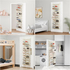 36-Pair Over-the-Door Shoe Organizer | 12-Tier Heavy Duty Metal Mesh Hanging Rack, Beige 2