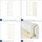 36-Pair Over-the-Door Shoe Organizer | 12-Tier Heavy Duty Metal Mesh Hanging Rack, Beige 5