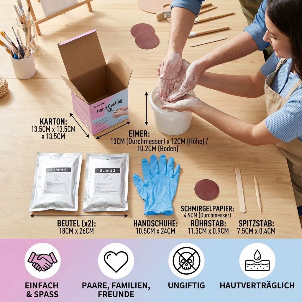 3D gipsen aandenkenset voor stellen en gezinnen – Handafdrukset 4