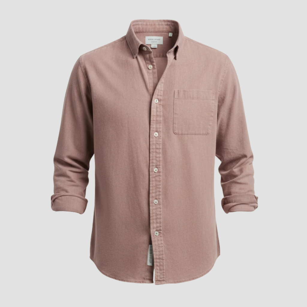 Men’s Brushed Cotton Shirt | Timeless Comfort, Button-Down Style