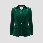 Velvet Blazer | Structured Fit, Gold Button Detail & Elegant Evening Style