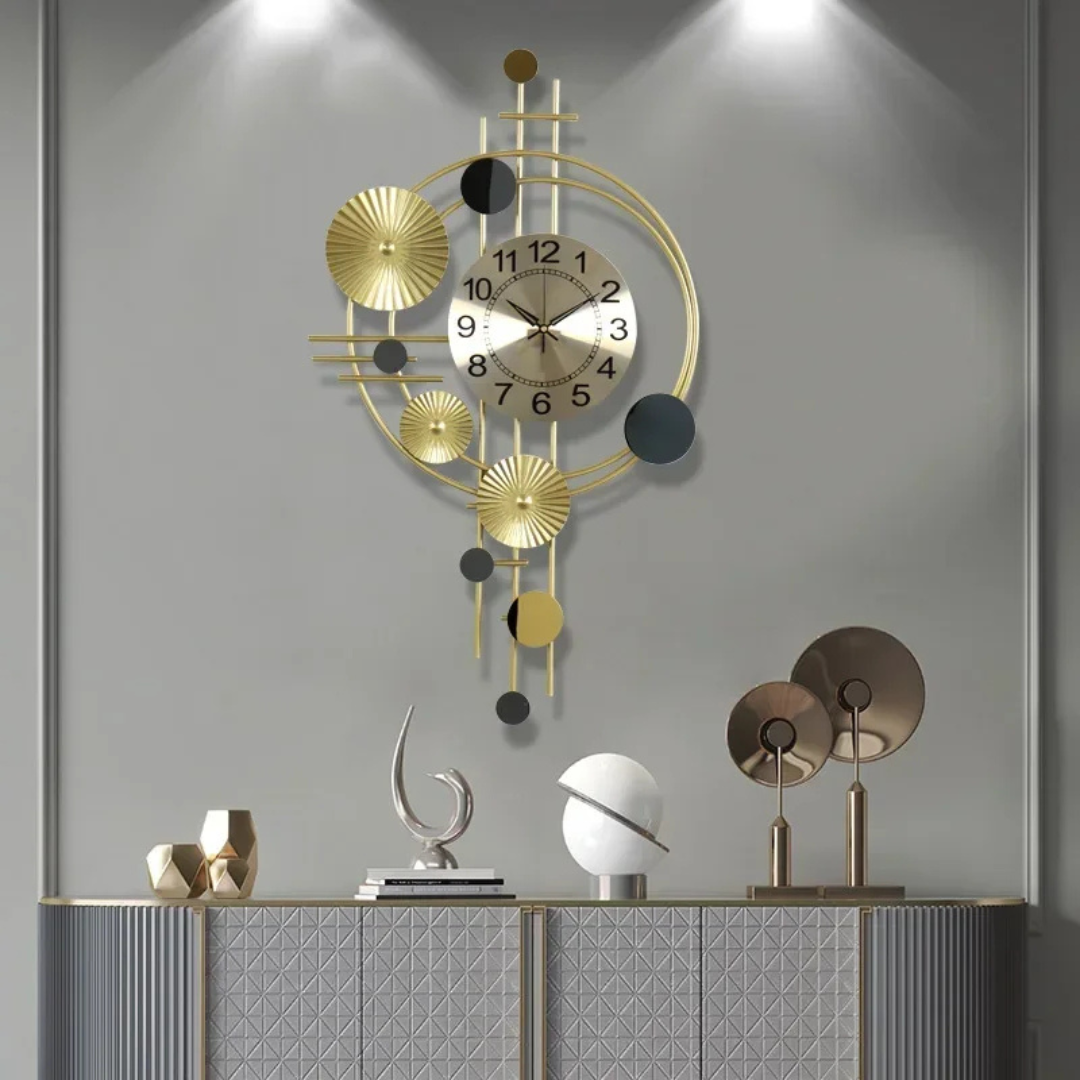Large Decorative Wall Clock – Modern Metal Design with Silent Movement