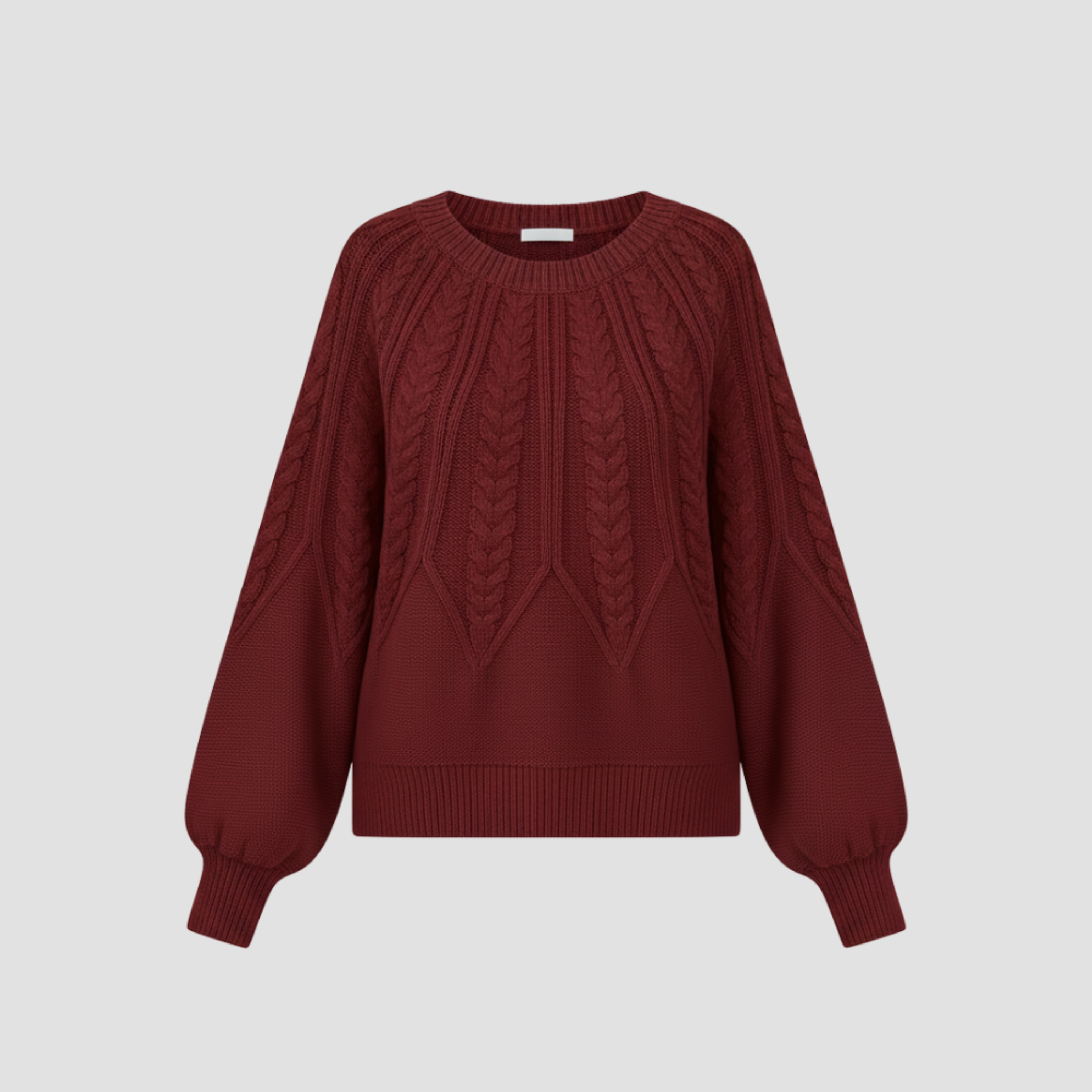 Cable Knit Relaxed Fit Sweater | Cozy Modern Everyday Crewneck Style