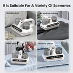 Mattress Vacuum with UV Light – Cordless with HEPA Filter and Tapping