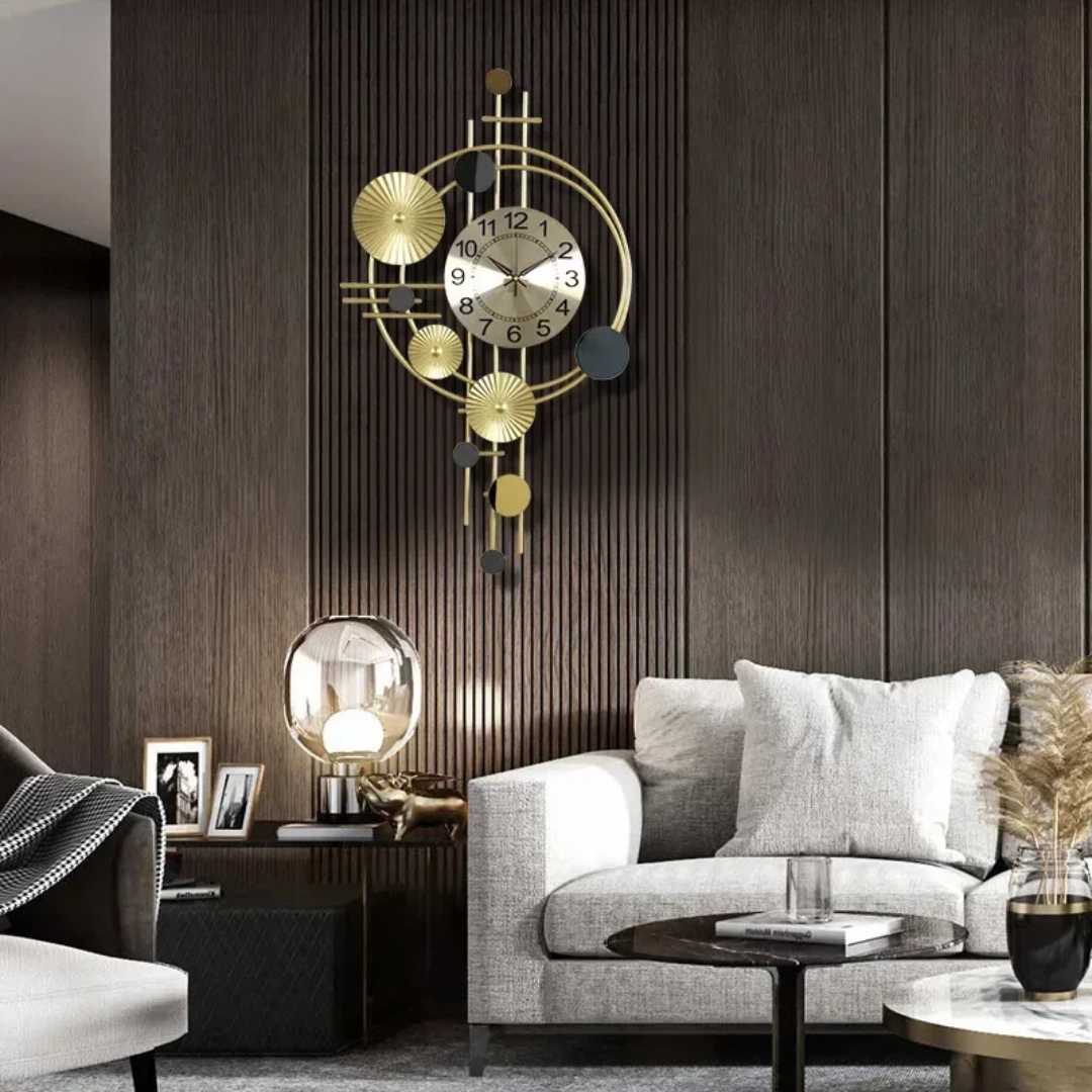 Large Decorative Wall Clock – Modern Metal Design with Silent Movement
