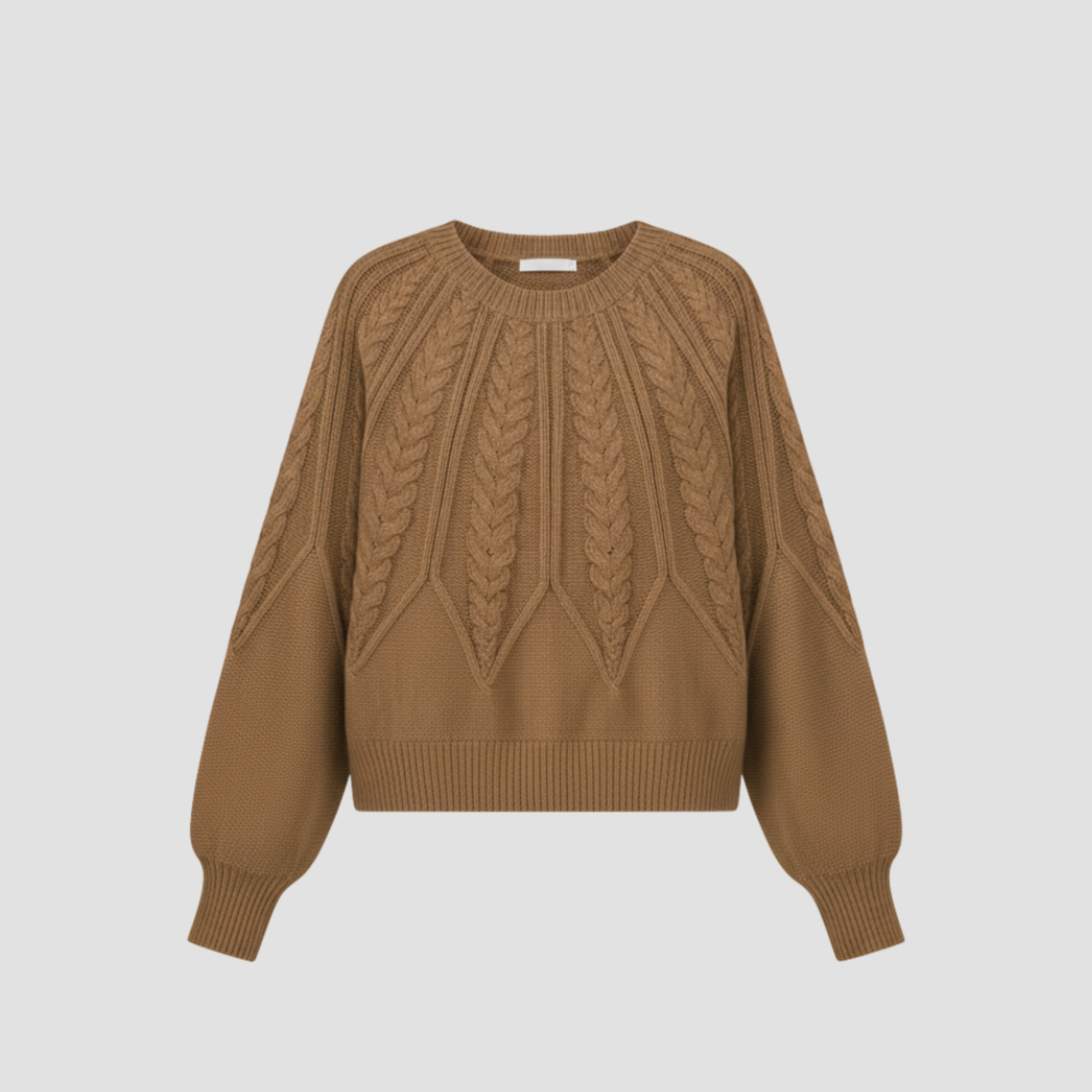 Cable Knit Relaxed Fit Sweater | Cozy Modern Everyday Crewneck Style