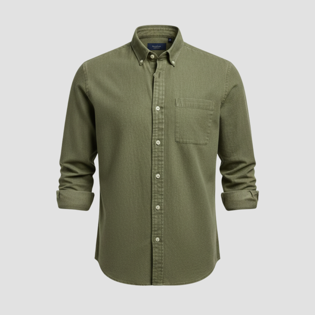 Men’s Brushed Cotton Shirt | Timeless Comfort, Button-Down Style