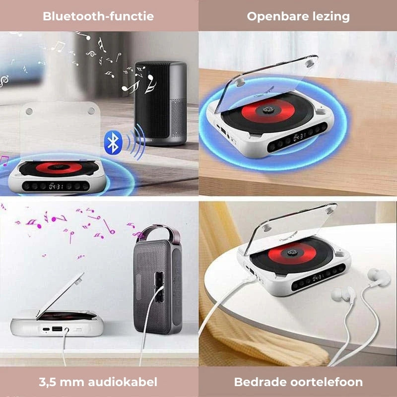 Portable CD Player – Bluetooth 5.3 with Rechargeable Battery