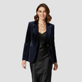 Velvet Blazer | Structured Fit, Gold Button Detail & Elegant Evening Style