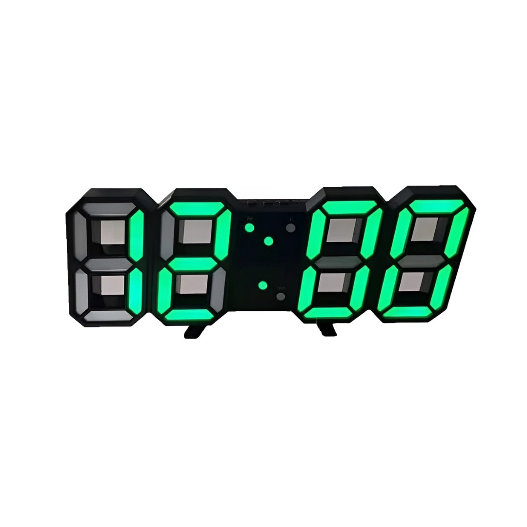 3D LED Digital Wall Clock – Large Display with Adjustable Brightness