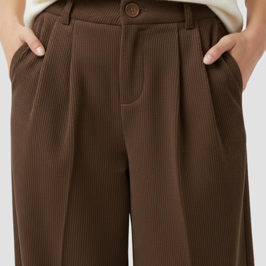 Women’s High-Waisted Corduroy Pants | Wide-Leg Sophisticated Style Everyday