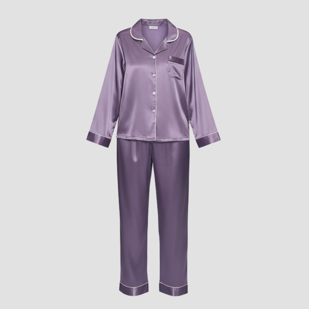 LUMIERA | WOMEN’S SATIN LONG PAJAMA SET – SOFT ELEGANT SLEEPWEAR