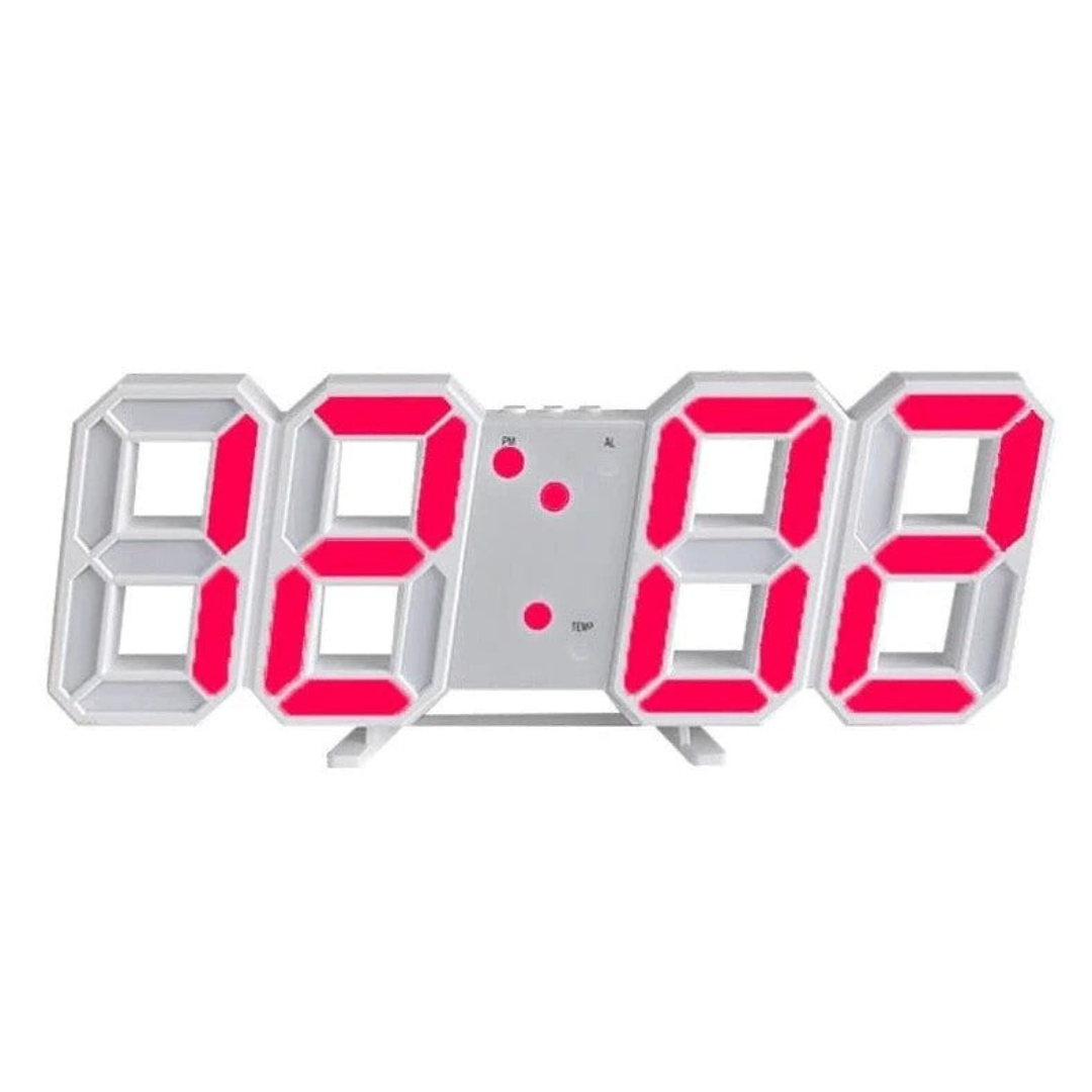 3D LED Digital Wall Clock – Large Display with Adjustable Brightness