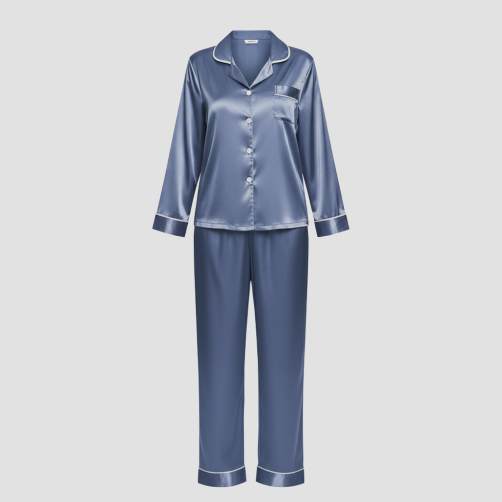 LUMIERA | WOMEN’S SATIN LONG PAJAMA SET – SOFT ELEGANT SLEEPWEAR