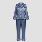 LUMIERA | WOMEN’S SATIN LONG PAJAMA SET – SOFT ELEGANT SLEEPWEAR