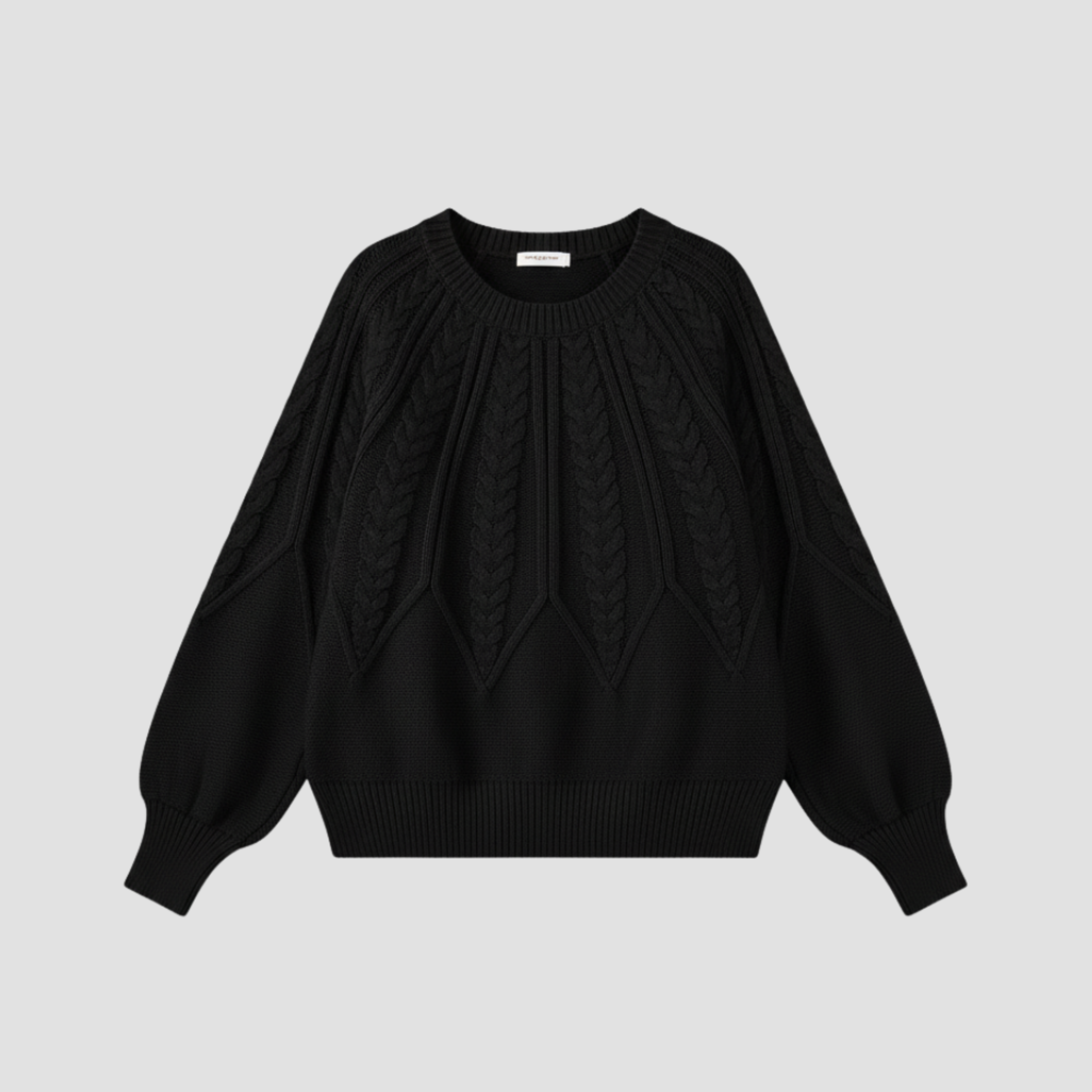 Cable Knit Relaxed Fit Sweater | Cozy Modern Everyday Crewneck Style