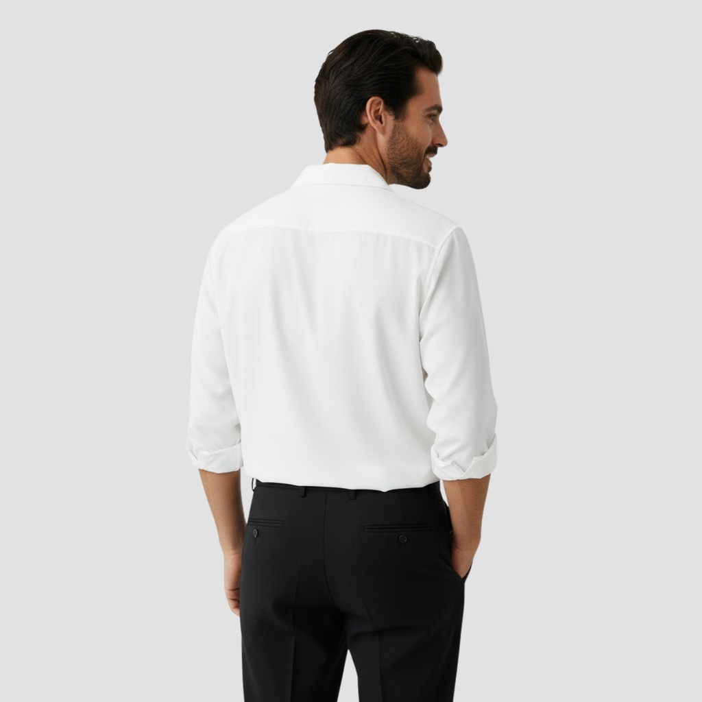 Men’s Open Collar Shirt | Modern Relaxed Fit, Fluid Drape Casual Style